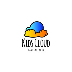 Cloud logo for kids related product or children book