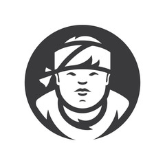 Asian Sushi Chef Vector silhouette sign.