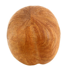 Hazelnut core whole one isolated on white background with clipping path. Full depth of field.