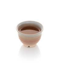 tea in Japan cup on isolated white background