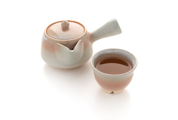 tea in Japan cup on isolated white background