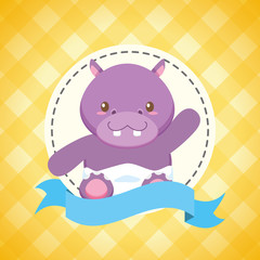 hippo toy baby shower card