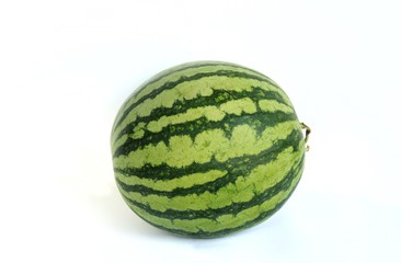 Watermelon (Citrullus lanatus) on white background.Watermelon is very juicy,so sweet but low sugar.Have a lot of vitamins and minerals.Fruit or healthcare concept.