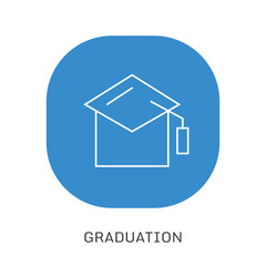 Graduation cap icon. line and glyph version, student hat outline and filled vector sign. Academic cap linear and full pictogram. Education symbol, logo illustration. Different style icons