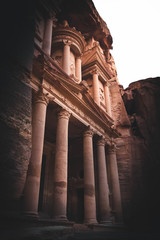 Petra treasure at sunset. rock city Petra in Jordan