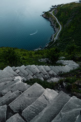 stairs in Reinebringen. Stairs to the sea. 