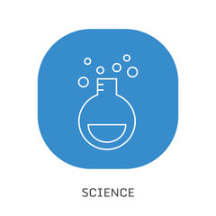 Molecular lattice and flask icon. Outline molecular lattice and flask vector icon for web design isolated on white background