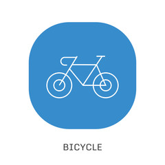Fototapeta premium Black isolated outline icon of bicycle on white background. Line Icon of bike.