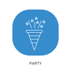 Confetti Popper line icon, outline vector sign, linear pictogram isolated on white. logo illustration