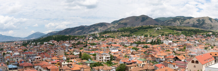 Fototapeta na wymiar Panorama de Korçë en Albanie