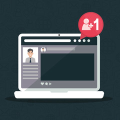 social network media flat design