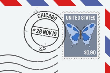Chicago post stamp