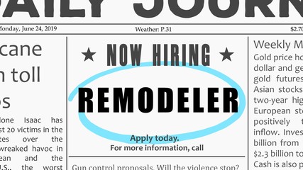Remodeler job offer