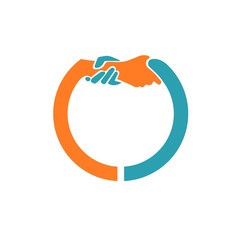 Helping hand circle symbol vector