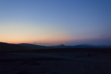 sunset sky in the mountains