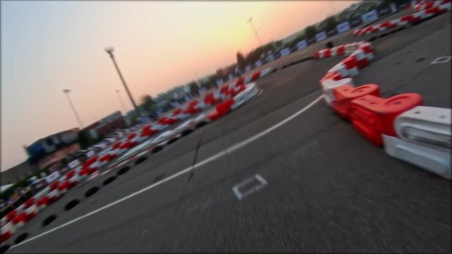 POV of motorcycle in race circuit