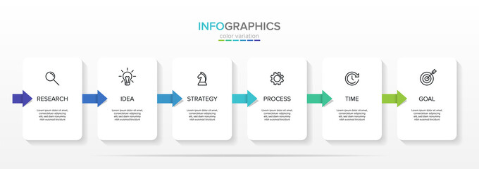 Vector infographic label template with icons. 6 options or steps. Infographics for business concept. Can be used for info graphics, flow charts, presentations, web sites, banners, printed materials.