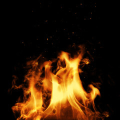 Fire and spark element. 3d illustration.