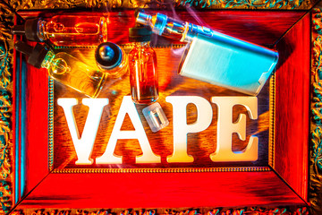 Vape. Vaping pen, Vape devices and Liquids for Vape in dekor. Electronic Cigarette. Smoking vape....