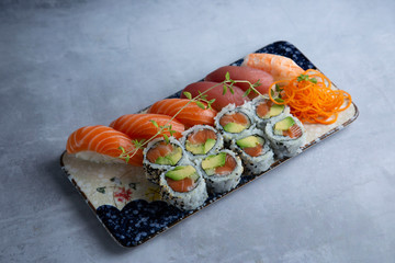 Gourmet sushi from a sustainable farm, isolated
