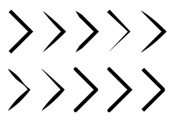 Set of black vector arrows. Arrow vector icon