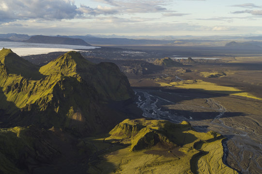Aerial views of Iceland.