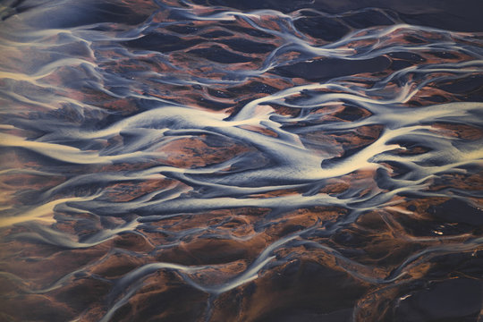 Glacial river in flow in Southern Iceland.