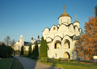 Cathedral of Intercession of Holy Virgin Mary at Holy Intercession (Pokrovsky) monastery in Suzdal. Russia