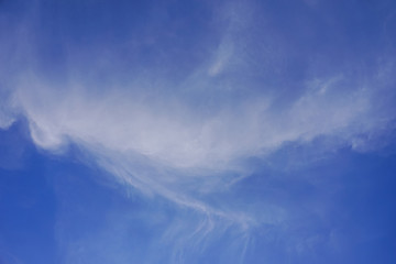 Clear blue sky with white clouds and reflective sunset in sunny day nature background,summer sky season