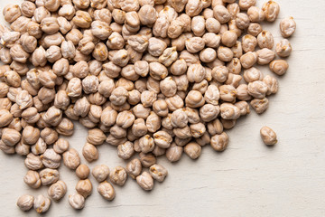 A lot of chickpeas on the table