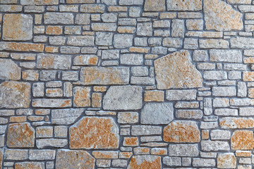 Seamless wall texture with gray stones in form of rectangle
