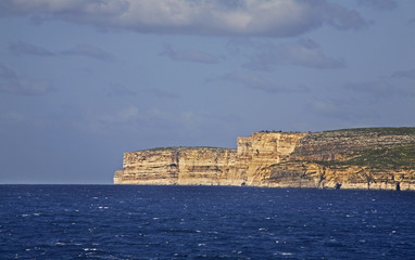 Fototapeta na wymiar Mediterranean see and Gozo island. Malta