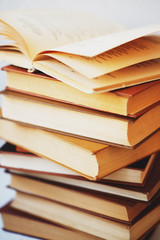 minimalism, old books on the white background