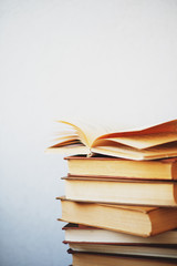 minimalism, old books on the white background