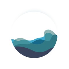 Sea circle symbol water waves