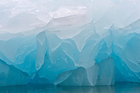 Detailed view of the ice, Monacobreen glacier, Liefdefjorden fjord, Spitsbergen, Svalbard Islands, Svalbard and Jan Mayen, Norway, Europe