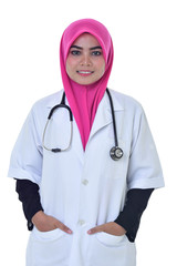 Doctor with stethoscope over white background. Medical and Healthcare Concept