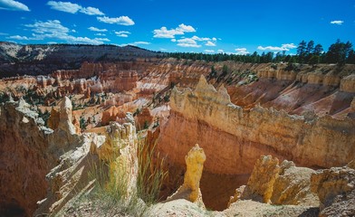 red rock formations in bryce canyon national park