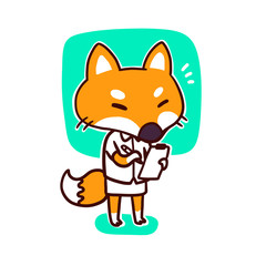 office fox with checklist