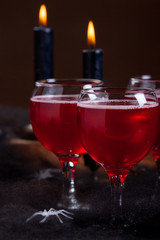  Halloween Poisoned Apple Cider Cocktail On Dark Moody Background