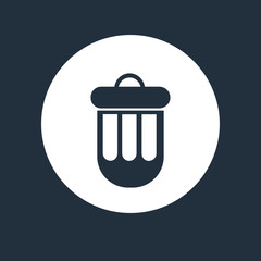 Delete icon, vector garbage trash can bin sign isolated on white, flat design for website.