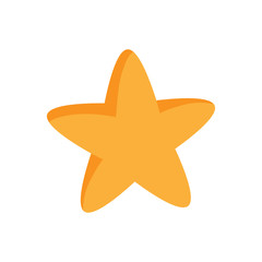 Cute star vector icon. Flat design cartoon style.