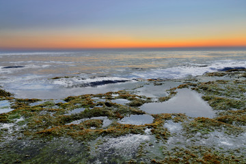 sunset over the Ionian sea of Salento in Puglia