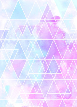 Fototapeta Abstract watercolor triangular background