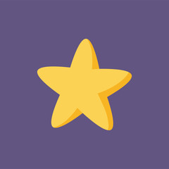 Cute star vector icon. Flat design cartoon style.