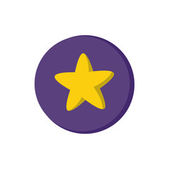 Cute star vector icon. Flat design cartoon style.