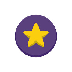 Cute star vector icon. Flat design cartoon style.