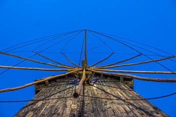 The wooden windmill on the isthmus Nessebar (Nesebar), Burgas Province, on Bulgaria&rsquo;s Black Sea coast.