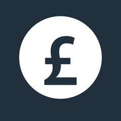 Pound icon, finance sign. Vector illustration. Flat design. 