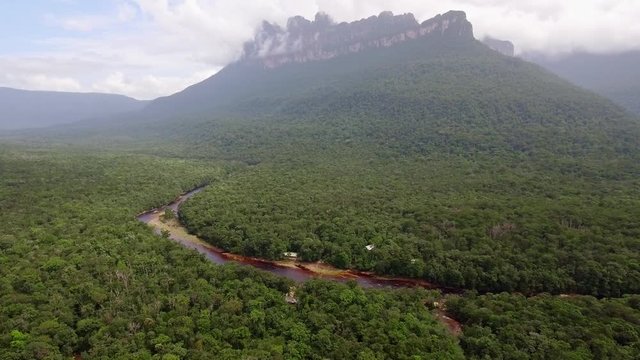 Aerial view of Churun river. Canaima National Park, Venezuela